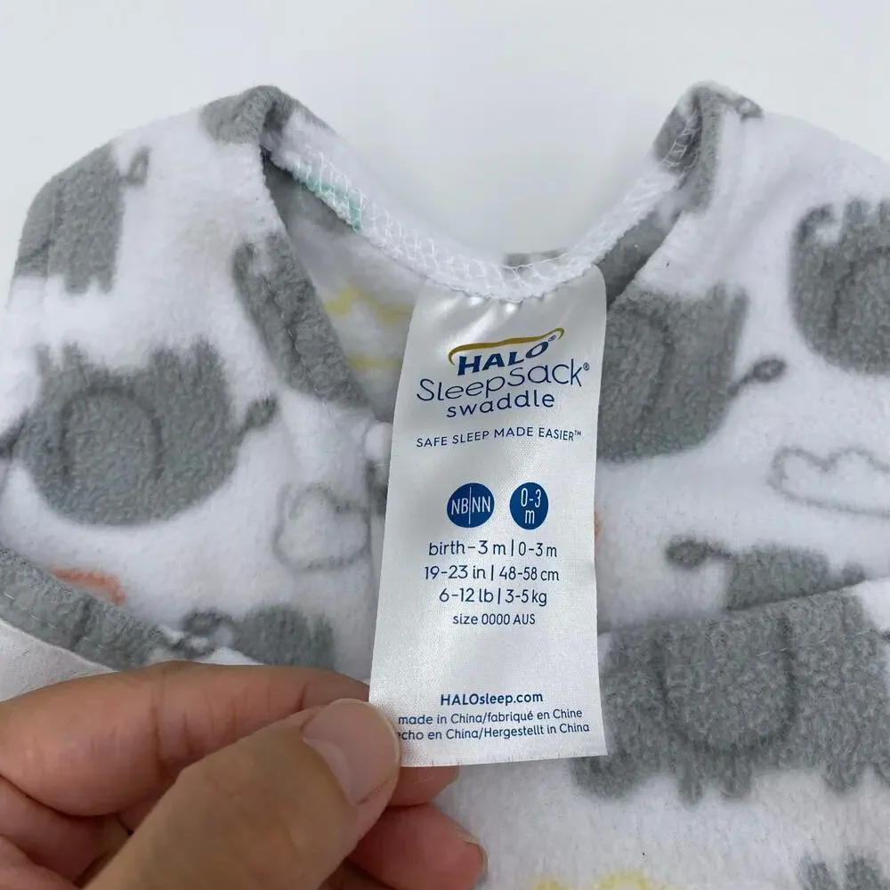Halo Elephant Micro Fleece Sleepsack Swaddle Size NB 0-3M